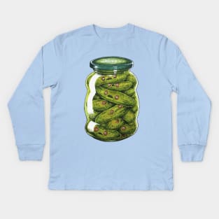 Pickles in a jar Kids Long Sleeve T-Shirt